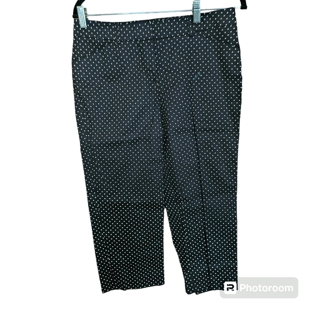 Larry Levine Black and White Slim Leg Crop Capri Pants Size 6